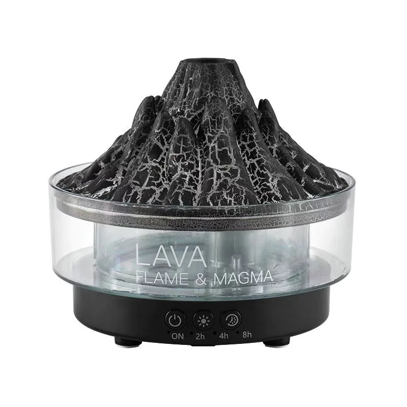 New Colorful Lights Volcano Lava Air Humidifier Aromatherapy Essential Oils Diffuser Remote Control Jellyfish Smoke Ring Flame